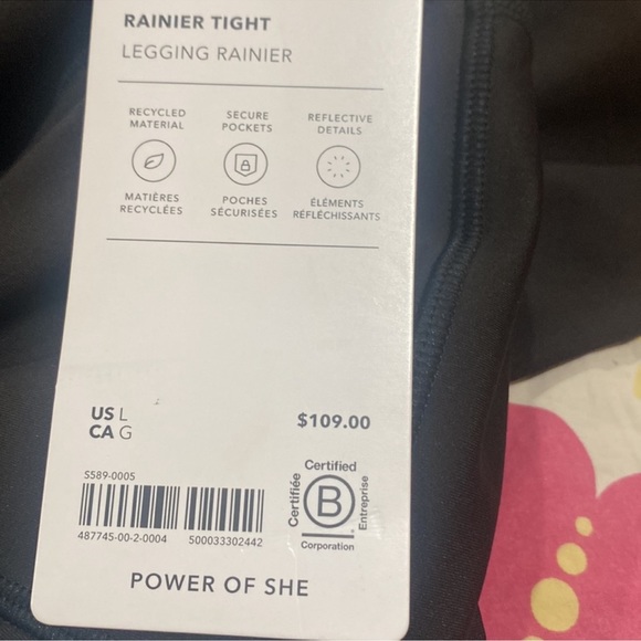 NWOT Athleta Rainier Tights Fleece Lined Black (Large) - Picture 11 of 12